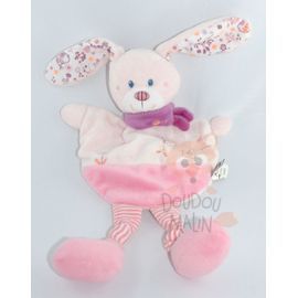  lapin rose violet broderie fleurs oiseau 